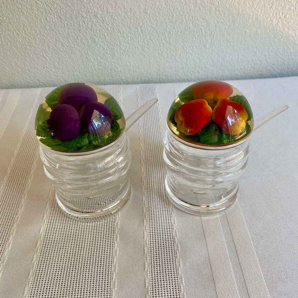 Vintage Acrylic Condiment Set Lucite - Picture 12 of 16